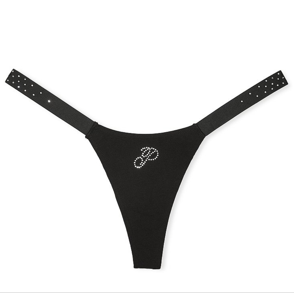 PINK Logo Cotton Micro Thong Panty